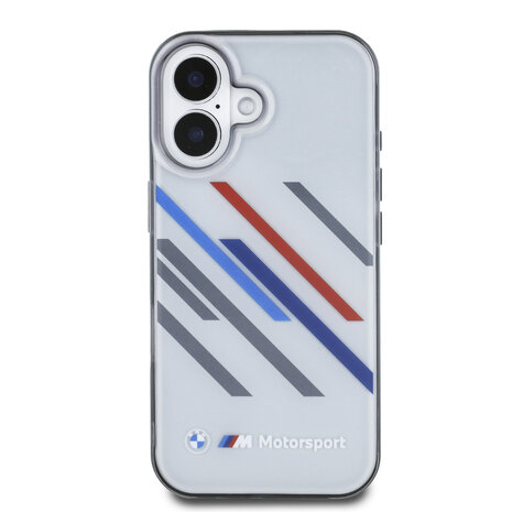 BMW BMW iPhone 16 Back-Cover hul - Random Stripes - Grau BMW BMW iPhone 16 Back-Cover hul - Random Stripes - Grau