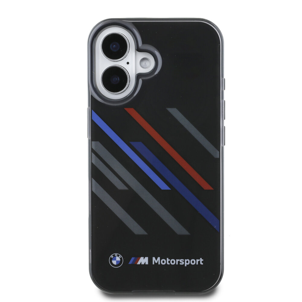 BMW BMW iPhone 16 Back cover coque Random Stripes - Noir BMW BMW iPhone 16 Back cover coque Random Stripes - Noir