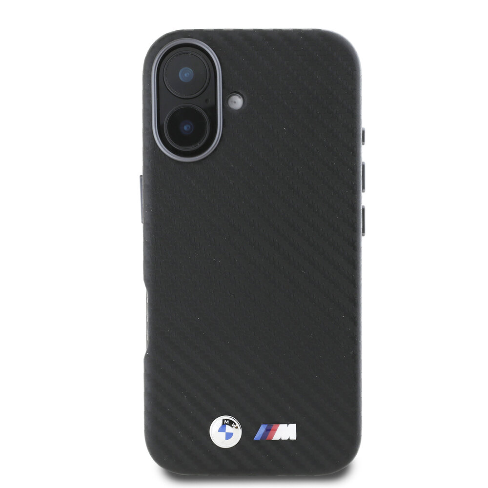 BMW BMW iPhone 16 Back-Cover hul - Carbon Wrapped - Schwarz BMW BMW iPhone 16 Back-Cover hul - Carbon Wrapped - Schwarz