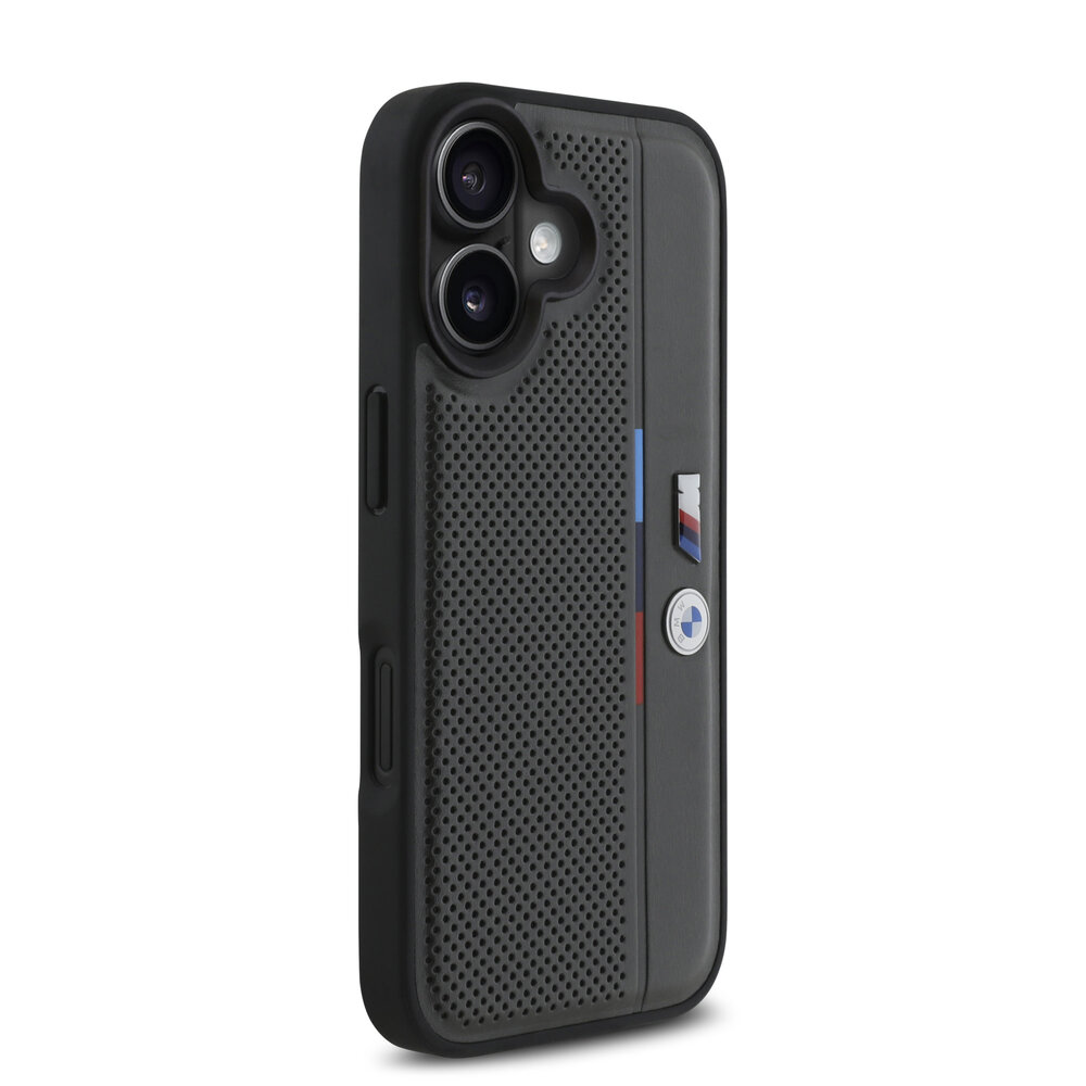 BMW BMW iPhone 16 Back-Cover hul - Tricolor Detail Line - Grau BMW BMW iPhone 16 Back-Cover hul - Tricolor Detail Line - Grau