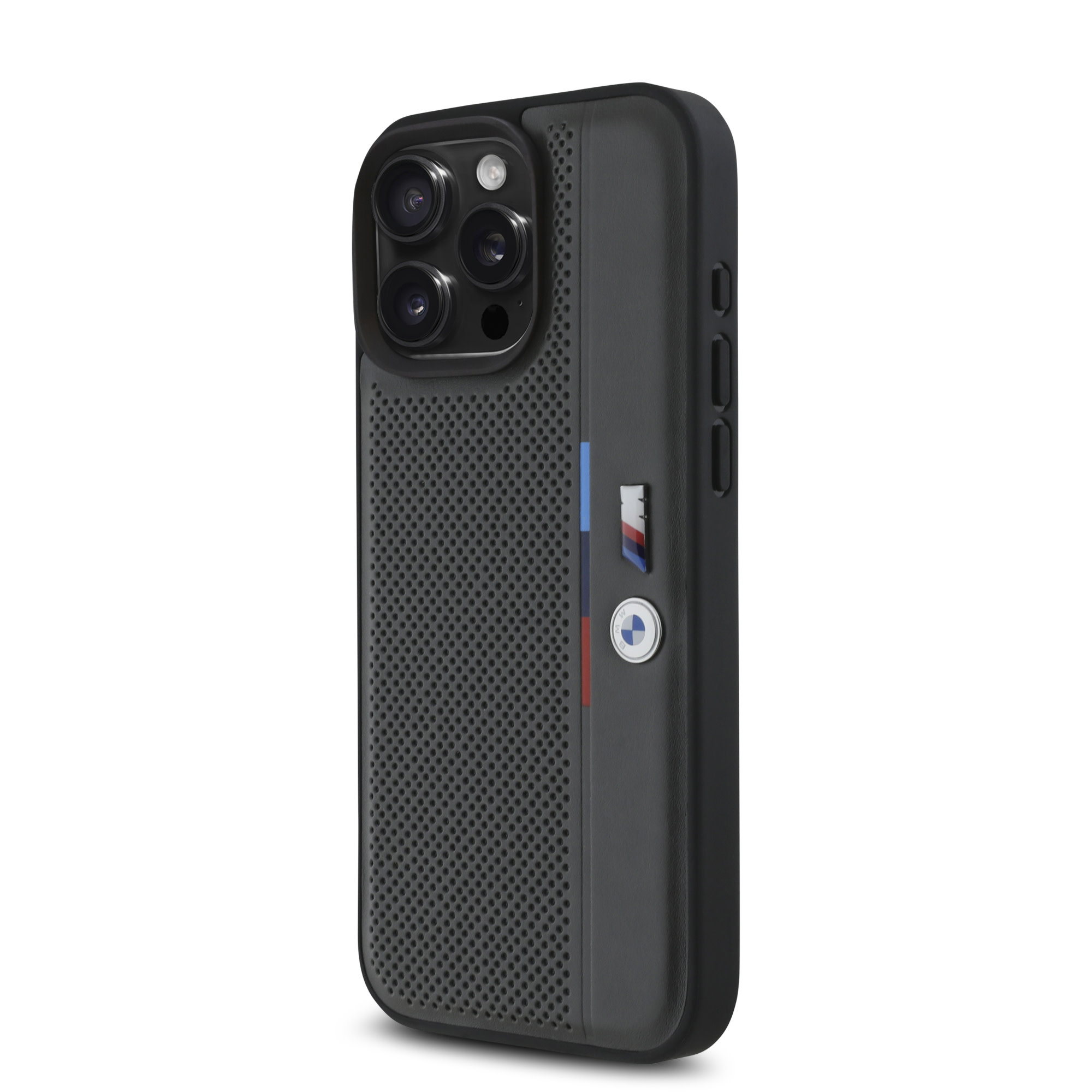 BMW BMW iPhone 16 Pro Max Backcover hoesje Perforated Tricolor Detail Line - Grijs, foto 2 van 6