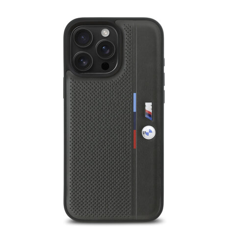 BMW BMW iPhone 16 Pro Max Back cover case - Perforated Tricolor Detail Line - Grey BMW BMW iPhone 16 Pro Max Back cover case - Perforated Tricolor Detail Line - Grey