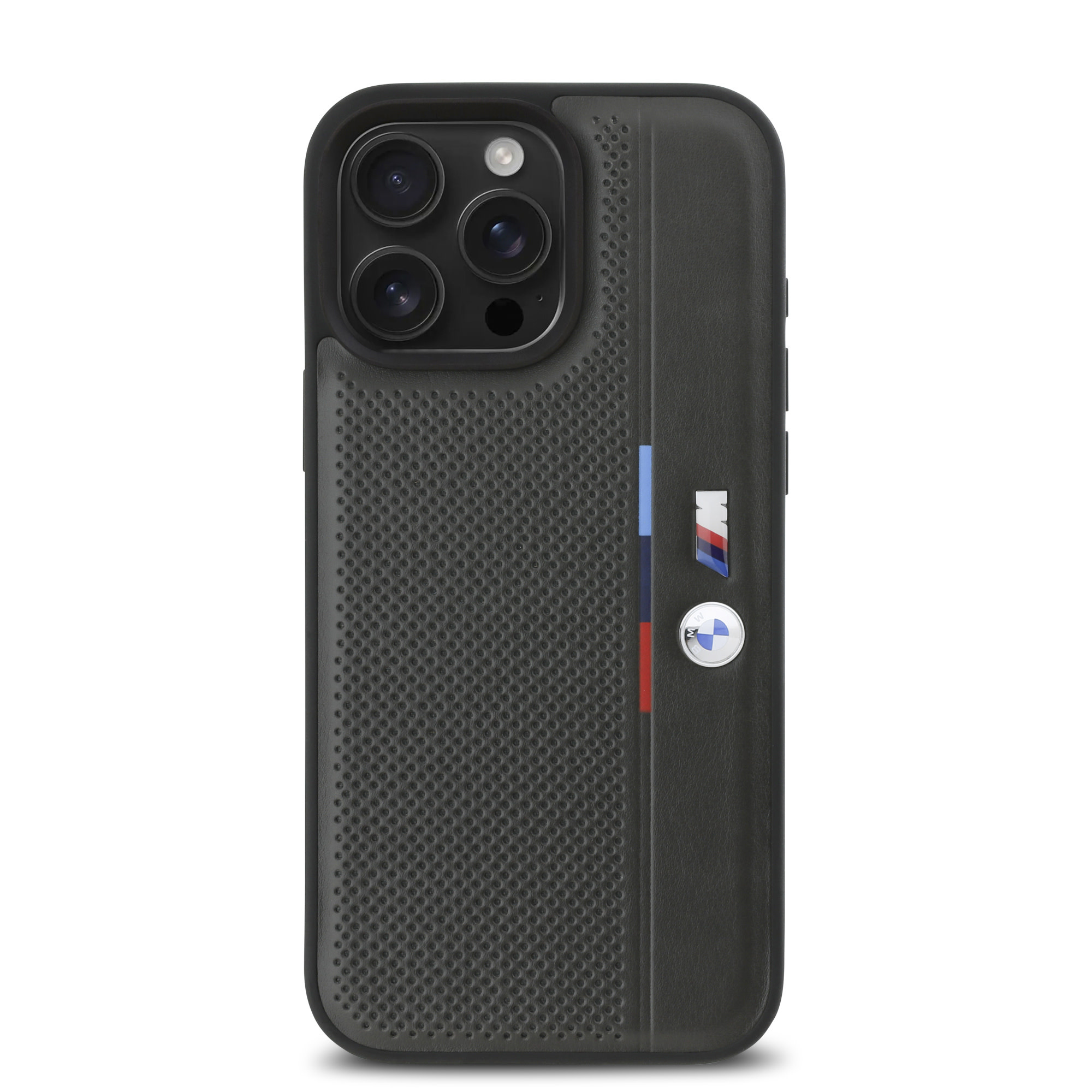 BMW BMW iPhone 16 Pro Max Backcover hoesje Perforated Tricolor Detail Line - Grijs, foto 4 van 6