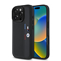 BMW BMW iPhone 16 Pro Max Back cover case - Perforated Tricolor Detail Line - Black
