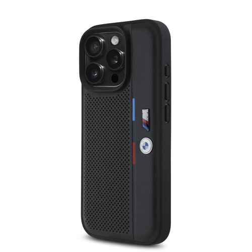 BMW BMW iPhone 16 Pro Max Back cover coque Perforated Tricolor Detail Line - Noir