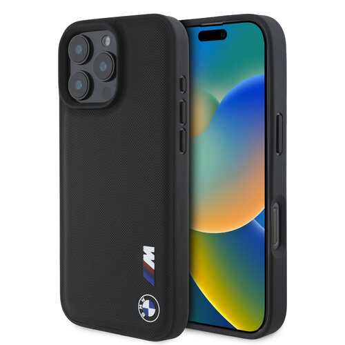 BMW BMW iPhone 16 Pro Max Backcover hoesje Smooth Rubber Logo - Zwart