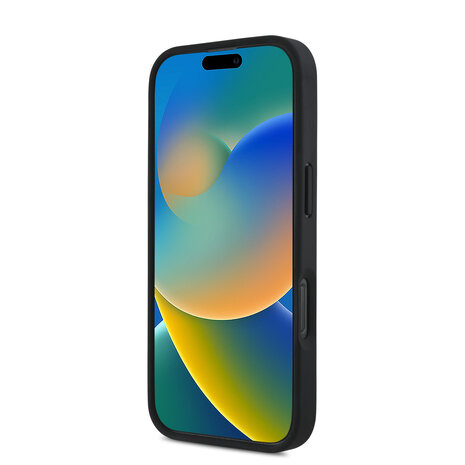 BMW BMW iPhone 16 Pro Max Backcover hoesje Grip Stand Smooth and Carbon - Zwart BMW BMW iPhone 16 Pro Max Backcover hoesje Grip Stand Smooth and Carbon - Zwart