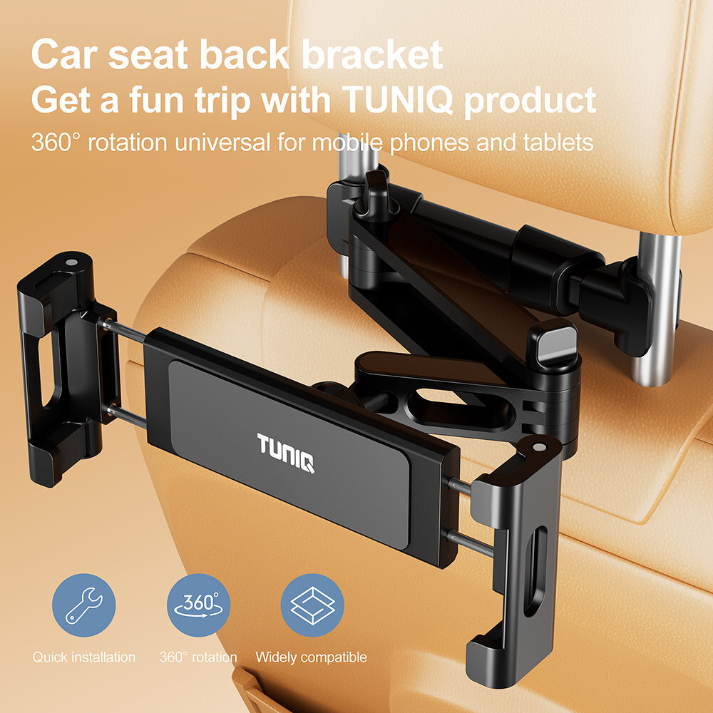 TUNIQ Support Réglable pour Appuie-tête de Voiture TUNIQ pour Téléphones & Tablettes TUNIQ Support Réglable pour Appuie-tête de Voiture TUNIQ pour Téléphones & Tablettes