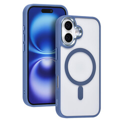 TUNIQ iPhone 16 Back cover coque - Magsafe - Silicone - Bleu