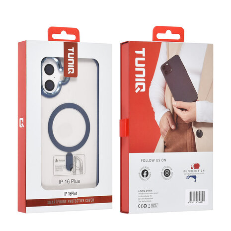TUNIQ TUNIQ iPhone 16 Plus Back cover case - Magsafe - Silicone - Blue TUNIQ TUNIQ iPhone 16 Plus Back cover case - Magsafe - Silicone - Blue