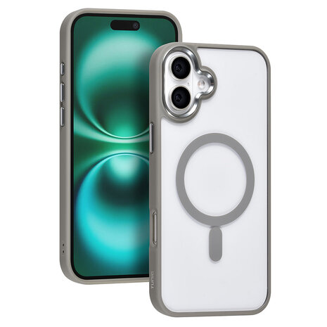 TUNIQ TUNIQ iPhone 16 Plus Back cover coque - Magsafe - Silicone - Gris TUNIQ TUNIQ iPhone 16 Plus Back cover coque - Magsafe - Silicone - Gris