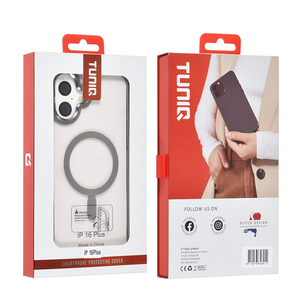 TUNIQ TUNIQ iPhone 16 Plus Back cover coque - Magsafe - Silicone - Gris TUNIQ TUNIQ iPhone 16 Plus Back cover coque - Magsafe - Silicone - Gris