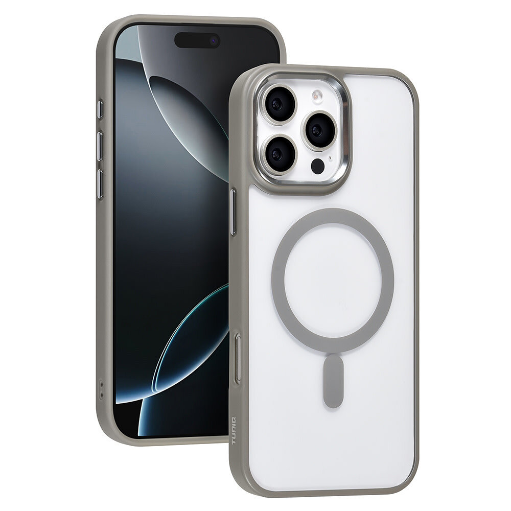 TUNIQ TUNIQ iPhone 16 Pro Max Back cover case - Magsafe - Silicone - Grey TUNIQ TUNIQ iPhone 16 Pro Max Back cover case - Magsafe - Silicone - Grey