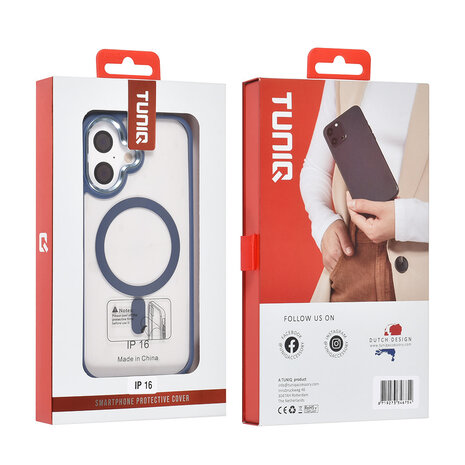 TUNIQ TUNIQ iPhone 16 Back cover case - Magsafe - Silicone - Blue TUNIQ TUNIQ iPhone 16 Back cover case - Magsafe - Silicone - Blue