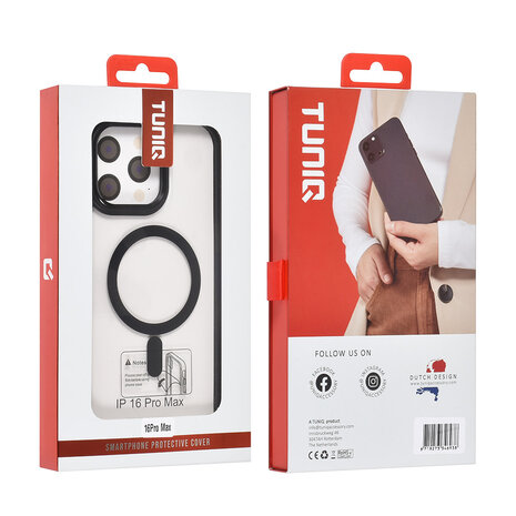 TUNIQ TUNIQ iPhone 16 Pro Max Back-Cover hul - Magsafe - Silicone - Schwarz TUNIQ TUNIQ iPhone 16 Pro Max Back-Cover hul - Magsafe - Silicone - Schwarz