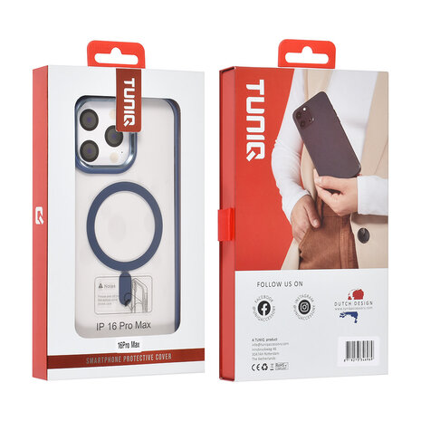 TUNIQ TUNIQ iPhone 16 Pro Max Back cover case - Magsafe - Silicone - Blue TUNIQ TUNIQ iPhone 16 Pro Max Back cover case - Magsafe - Silicone - Blue