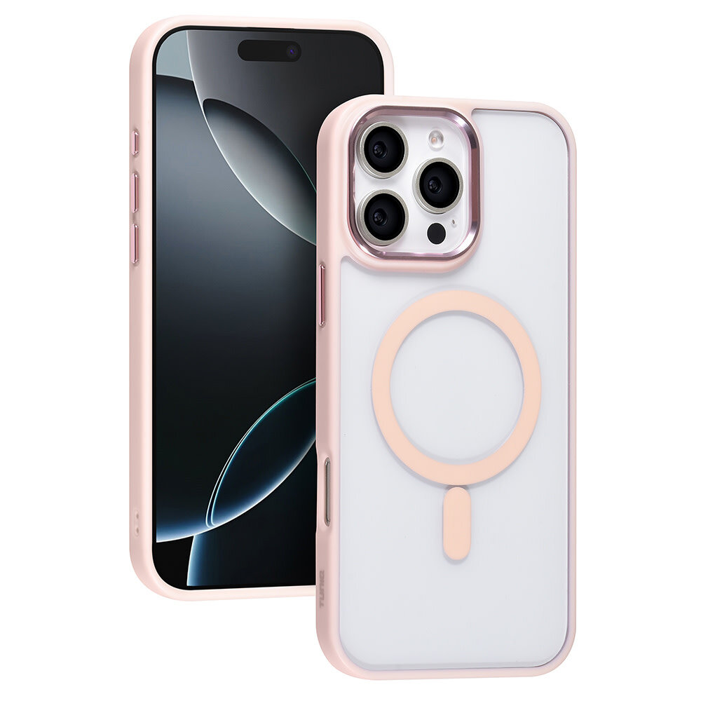 TUNIQ TUNIQ iPhone 16 Pro Max Back cover case - Magsafe - Silicone - Pink TUNIQ TUNIQ iPhone 16 Pro Max Back cover case - Magsafe - Silicone - Pink