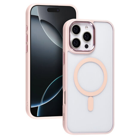 TUNIQ TUNIQ iPhone 16 Pro Max Back cover case - Magsafe - Silicone - Pink TUNIQ TUNIQ iPhone 16 Pro Max Back cover case - Magsafe - Silicone - Pink