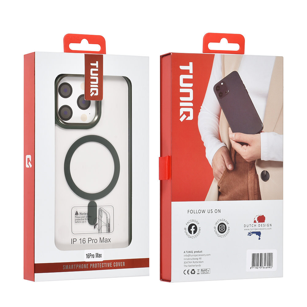 TUNIQ TUNIQ iPhone 16 Pro Max Back-Cover hul - Magsafe - Silicone - Grün TUNIQ TUNIQ iPhone 16 Pro Max Back-Cover hul - Magsafe - Silicone - Grün
