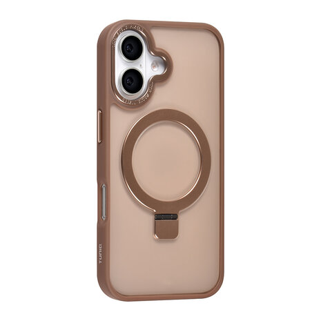 TUNIQ TUNIQ iPhone 16 Back cover case - Magsafe - Ringstand - Gold TUNIQ TUNIQ iPhone 16 Back cover case - Magsafe - Ringstand - Gold