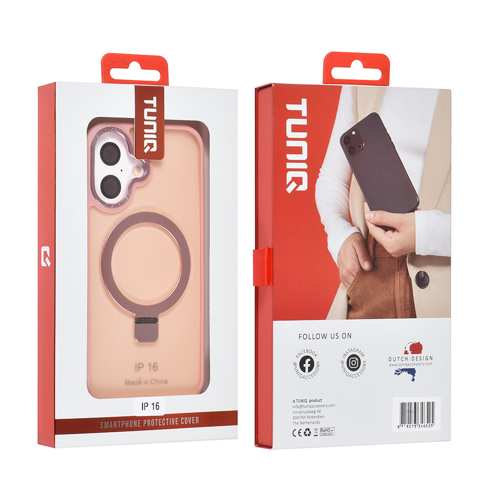 TUNIQ TUNIQ iPhone 16 Backcover hoesje - Magsafe - Ringstand - Roze, foto 4 van 4