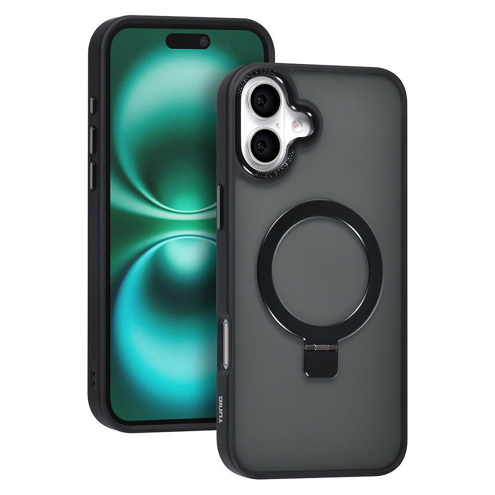 TUNIQ TUNIQ iPhone 16 Plus Backcover hoesje - Magsafe - Ringstand - Zwart
