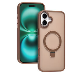 TUNIQ TUNIQ iPhone 16 Plus Back-Cover hul - Magsafe - Ringstand - Gold TUNIQ TUNIQ iPhone 16 Plus Back-Cover hul - Magsafe - Ringstand - Gold