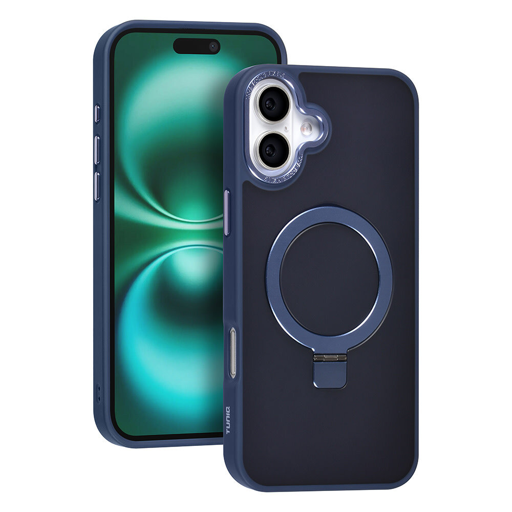 TUNIQ TUNIQ iPhone 16 Plus Backcover hoesje - Magsafe - Ringstand - Blauw TUNIQ TUNIQ iPhone 16 Plus Backcover hoesje - Magsafe - Ringstand - Blauw