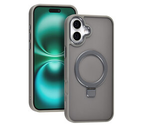 TUNIQ TUNIQ iPhone 16 Plus Backcover hoesje - Magsafe - Ringstand - Grijs TUNIQ TUNIQ iPhone 16 Plus Backcover hoesje - Magsafe - Ringstand - Grijs