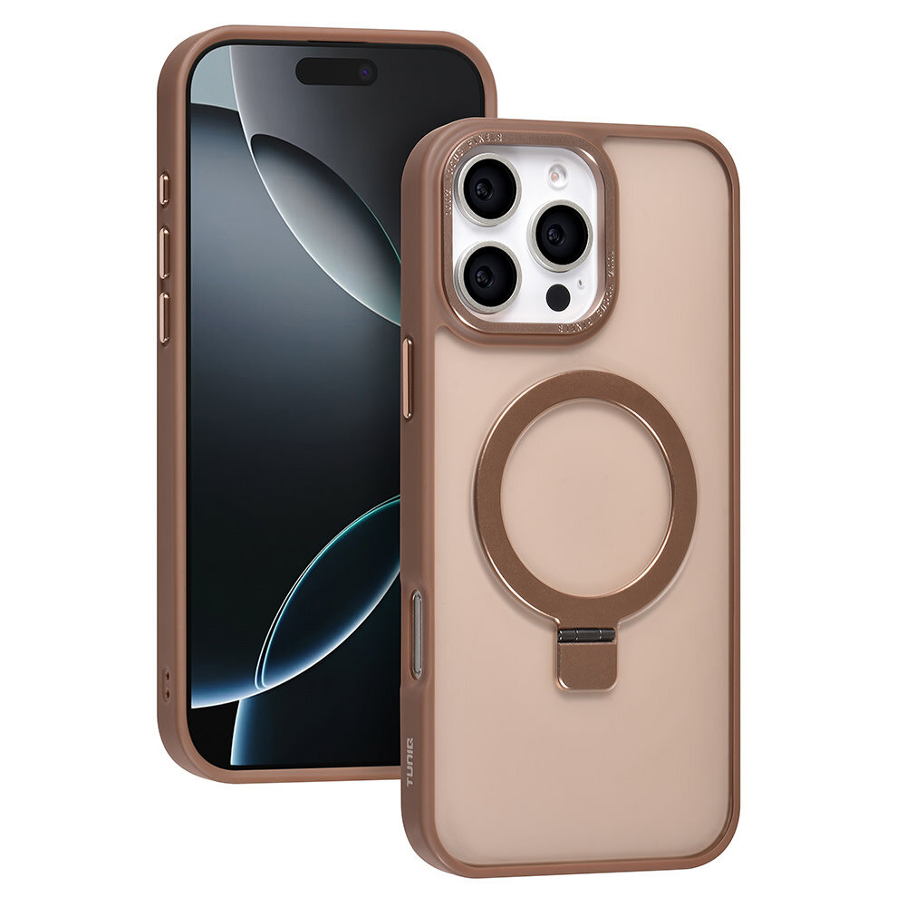 TUNIQ TUNIQ iPhone 16 Pro Max Back cover case - Magsafe - Ringstand - Gold TUNIQ TUNIQ iPhone 16 Pro Max Back cover case - Magsafe - Ringstand - Gold