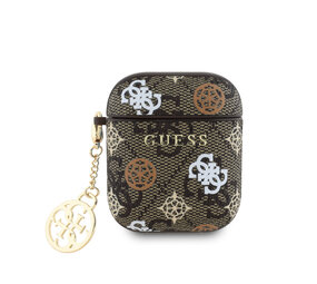 Guess Guess Airpods 1 & 2 Case - Peony on 4G - Braun Guess Guess Airpods 1 & 2 Case - Peony on 4G - Braun