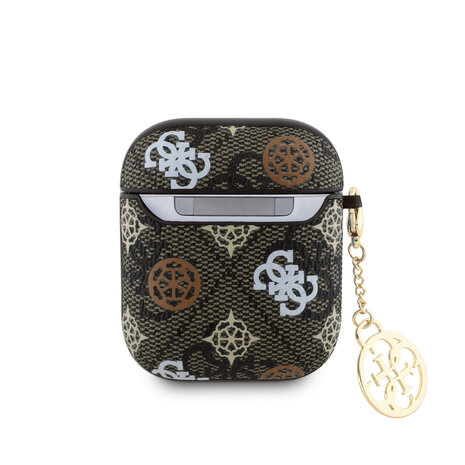 Guess Guess Airpods 1 & 2 Case - Peony on 4G - Braun Guess Guess Airpods 1 & 2 Case - Peony on 4G - Braun