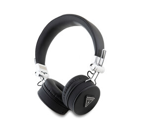 Guess Guess Bluetooth Headphones - Grained Classic Round Shape - Zwart Guess Guess Bluetooth Headphones - Grained Classic Round Shape - Zwart