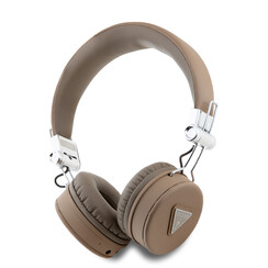 Guess Bluetooth Headphones - Grained Classic Round Shape - Brown