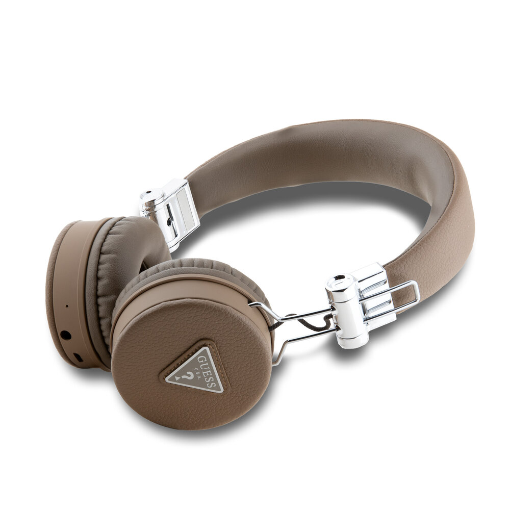 Guess Guess Bluetooth Headphones - Grained Classic Round Shape - Marron Guess Guess Bluetooth Headphones - Grained Classic Round Shape - Marron