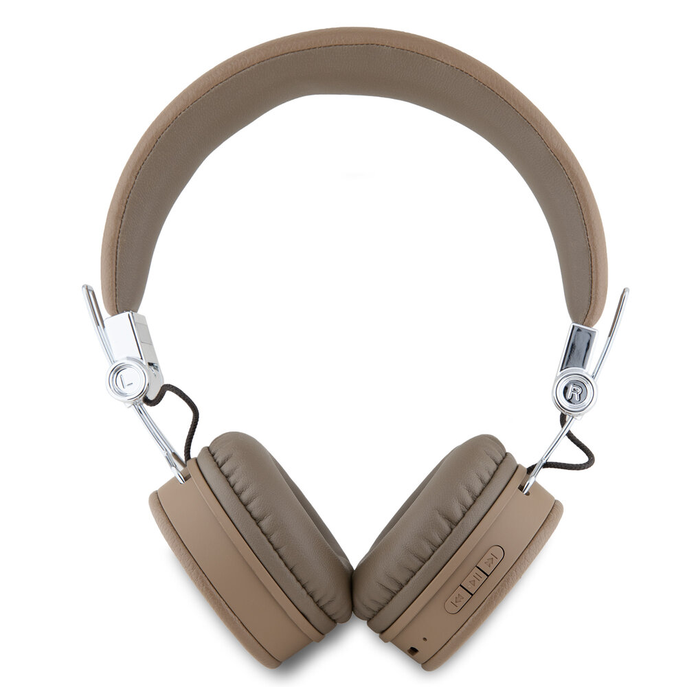 Guess Guess Bluetooth Headphones - Grained Classic Round Shape - Marron Guess Guess Bluetooth Headphones - Grained Classic Round Shape - Marron