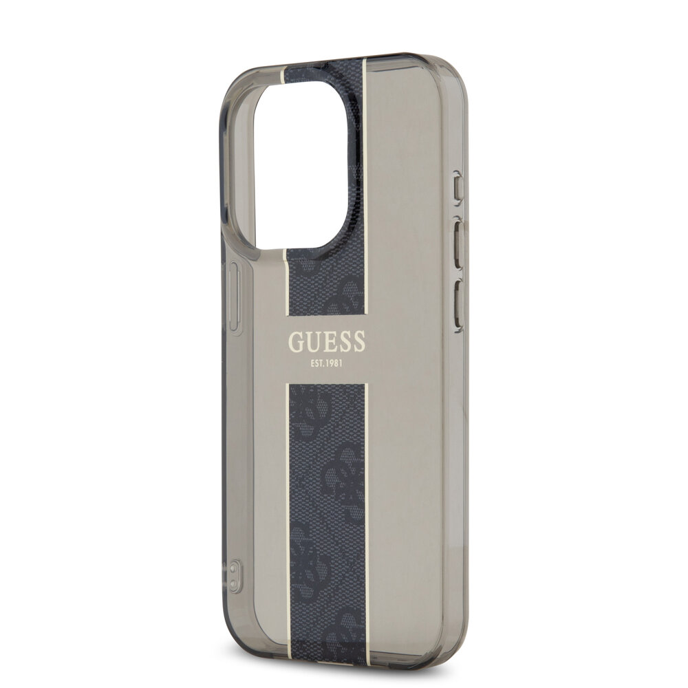 Guess Guess iPhone 15 Pro Back cover case - IML 4G Stripe - Black Guess Guess iPhone 15 Pro Back cover case - IML 4G Stripe - Black