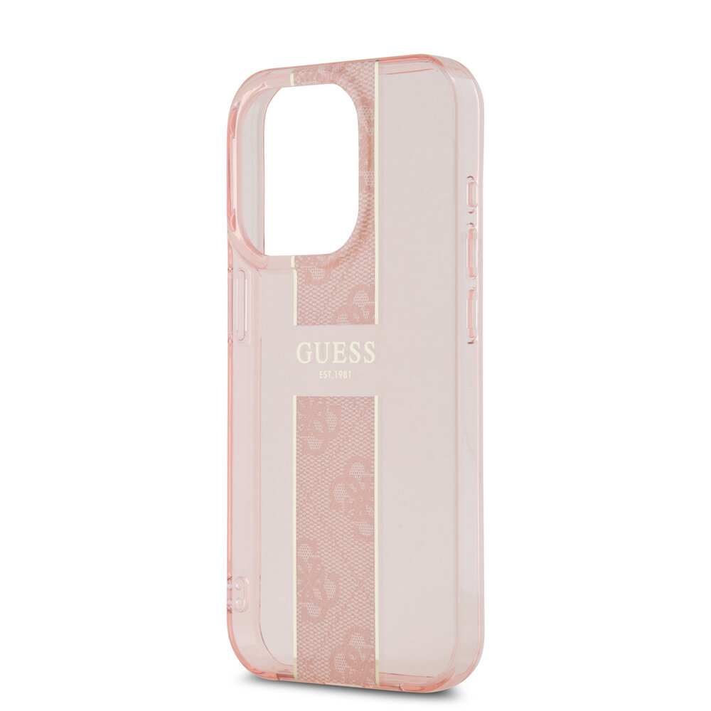 Guess Guess iPhone 15 Pro Back cover coque IML 4G Stripe - Rose Guess Guess iPhone 15 Pro Back cover coque IML 4G Stripe - Rose