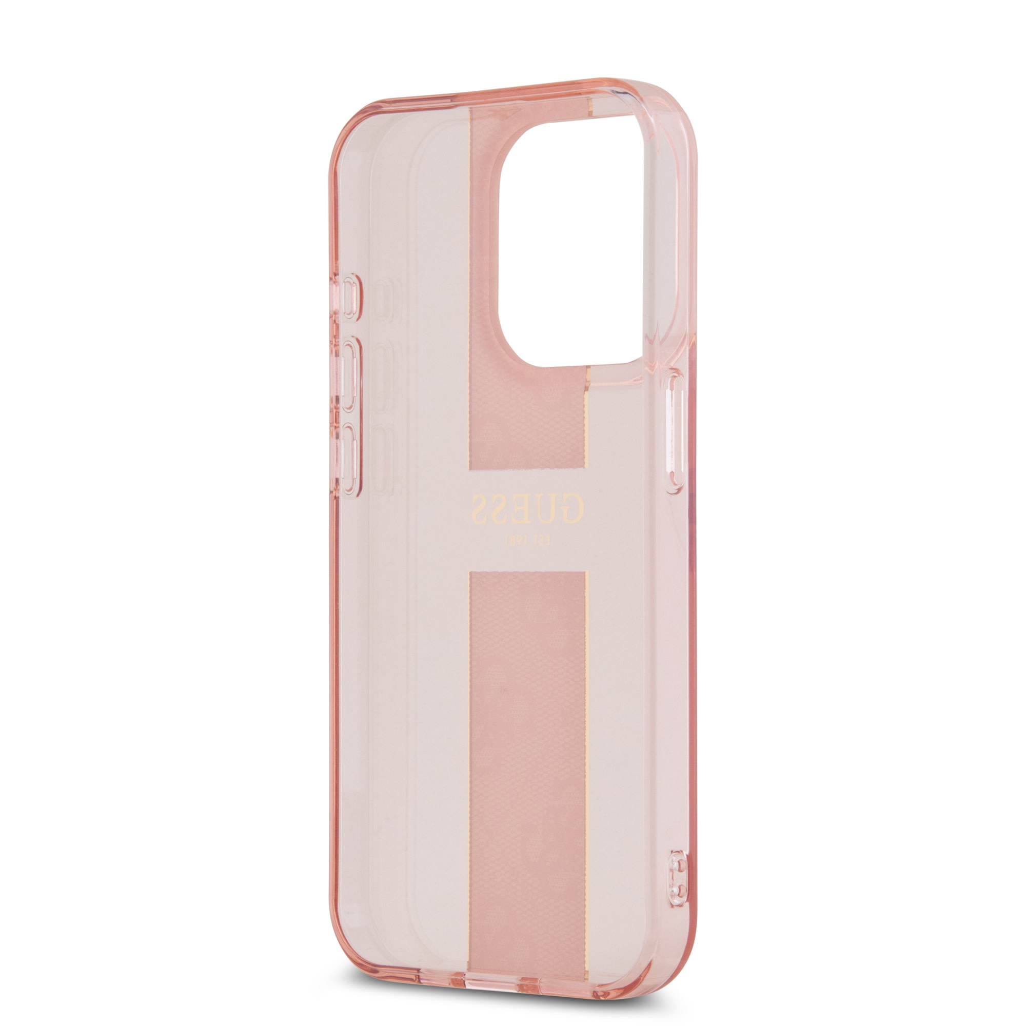 Guess Guess iPhone 15 Pro Backcover hoesje IML 4G Stripe - Roze, foto 5 van 6
