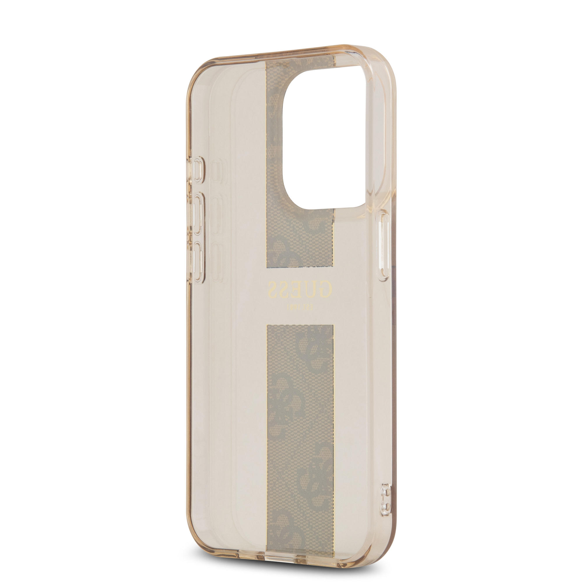 Guess Guess iPhone 15 Pro Backcover hoesje IML 4G Stripe - Bruin, foto 5 van 6