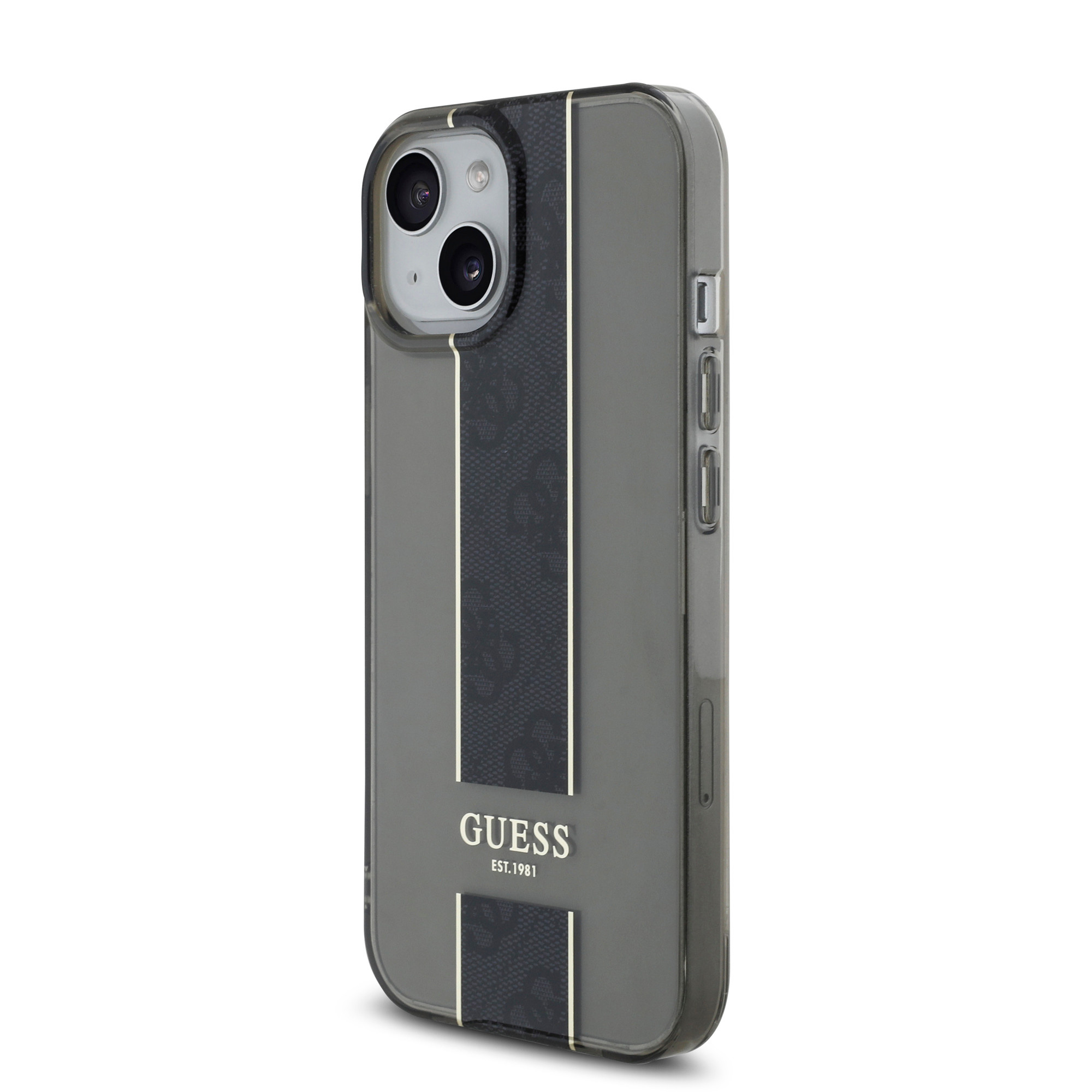 Guess Guess iPhone 15 Backcover hoesje IML 4G Stripe - Zwart, foto 2 van 6