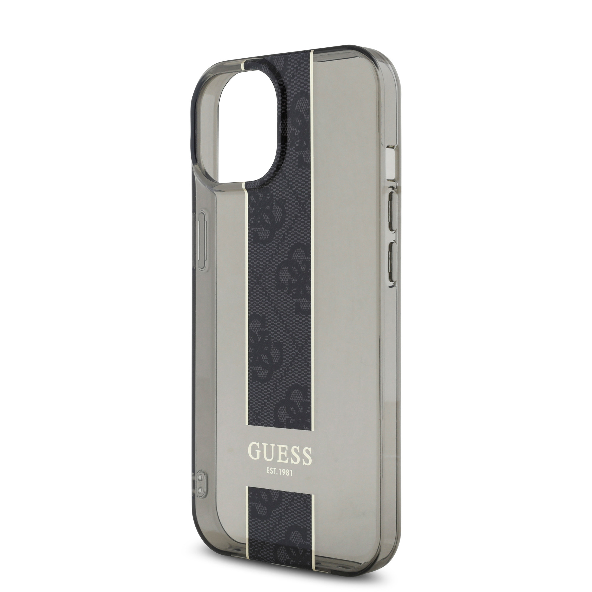 Guess Guess iPhone 15 Backcover hoesje IML 4G Stripe - Zwart, foto 4 van 6