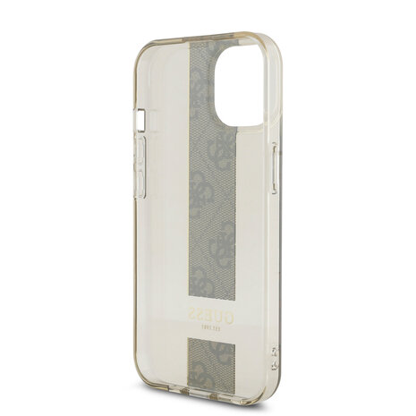 Guess Guess iPhone 15 Back-Cover hul - IML 4G Stripe - Braun Guess Guess iPhone 15 Back-Cover hul - IML 4G Stripe - Braun