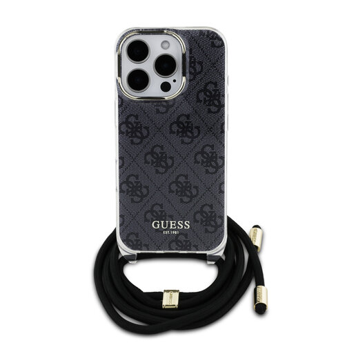 Guess Guess iPhone 16 Pro Back-Cover hul - Crossbody cord 4G - Schwarz