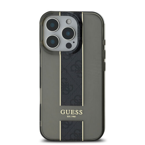 Guess Guess iPhone 16 Pro Back cover case - IML 4G Stripe - Black