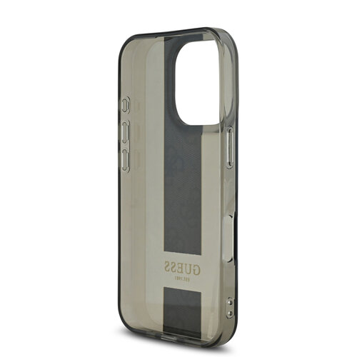 Guess Guess iPhone 16 Pro Backcover hoesje IML 4G Stripe - Zwart