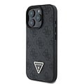 Guess Guess iPhone 16 Pro Backcover hoesje PU Leather Metal Logo Crossbody - Zwart