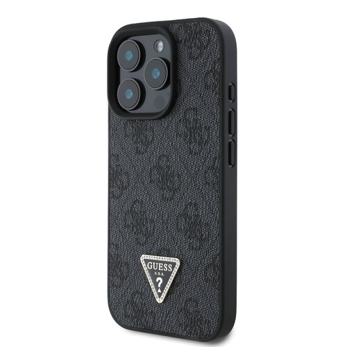 Guess Guess iPhone 16 Pro Back cover case - PU Leather Metal Logo Crossbody - Black