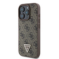 Guess Guess iPhone 16 Pro Back cover case - PU Leather Metal Logo Crossbody - Brown