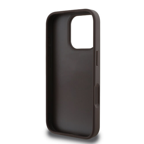 Guess Guess iPhone 16 Pro Back cover case - PU Leather Metal Logo Crossbody - Brown
